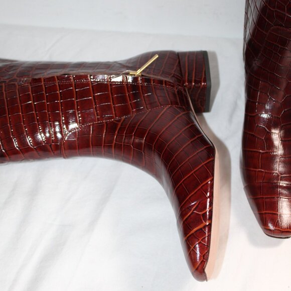 NWOB Veronica Beard CECILE CROC-EMBOSSED TALL BOOT Boots 9 - Picture 6 of 10